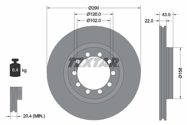 Bremsscheibe TEXTAR 93117400