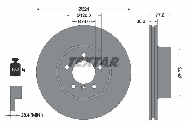 Bremsscheibe TEXTAR 92122605