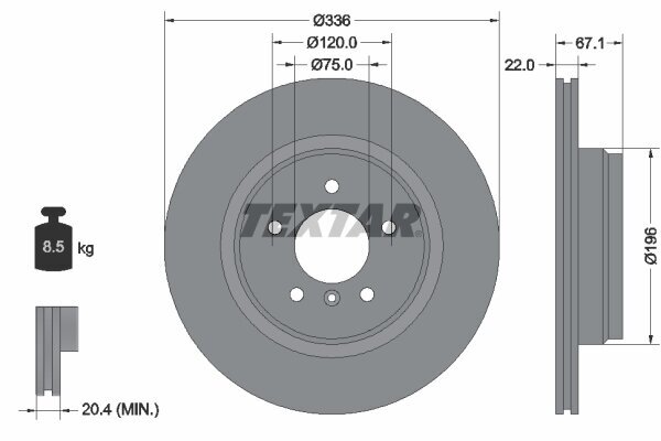 Bremsscheibe TEXTAR 92137905