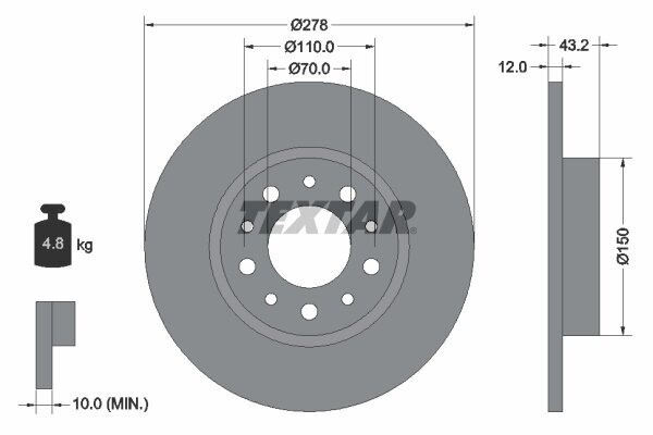 Bremsscheibe TEXTAR 92145203