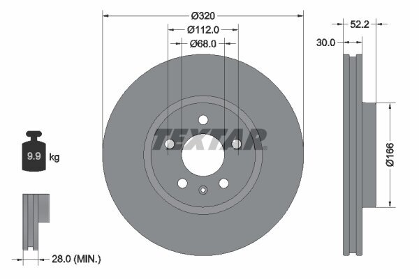 Bremsscheibe TEXTAR 92160005