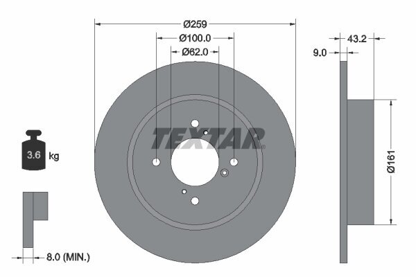 Bremsscheibe TEXTAR 92231403