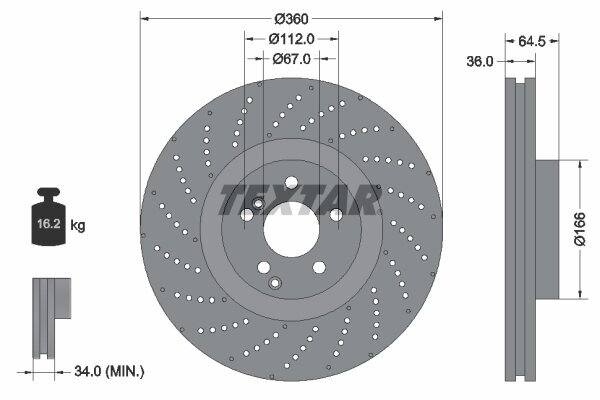 Bremsscheibe TEXTAR 92260305