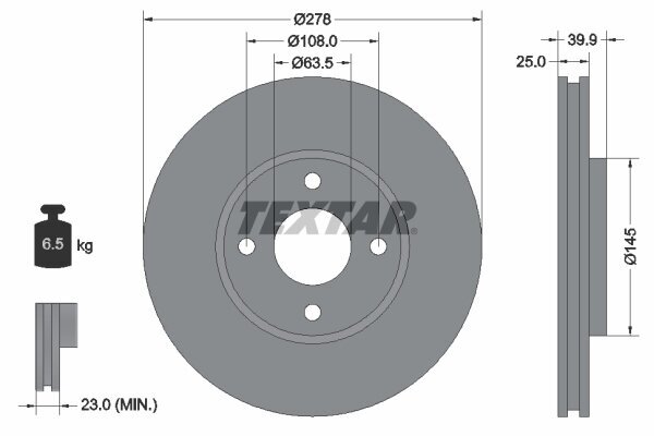 Bremsscheibe TEXTAR 92279003