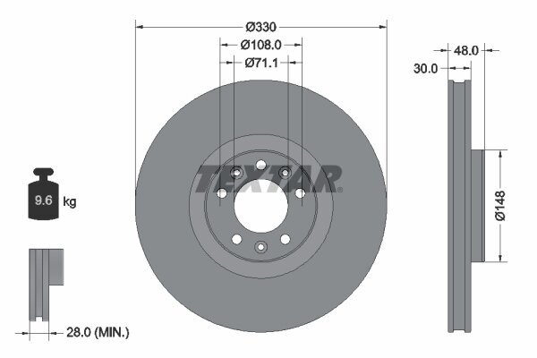 Bremsscheibe TEXTAR 92283403