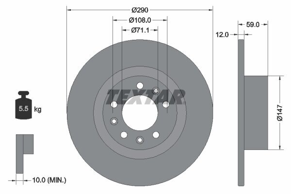 Bremsscheibe TEXTAR 92313603