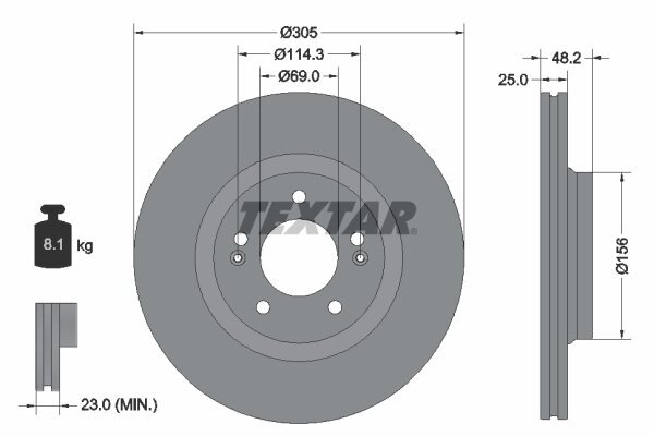 Bremsscheibe TEXTAR 92333203