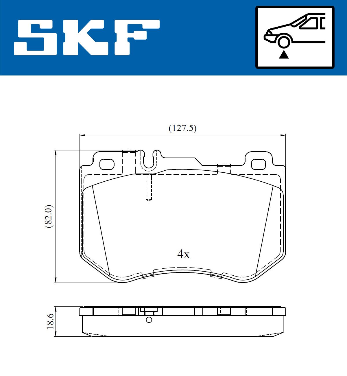 Bremsbelagsatz, Scheibenbremse SKF VKBP 80287