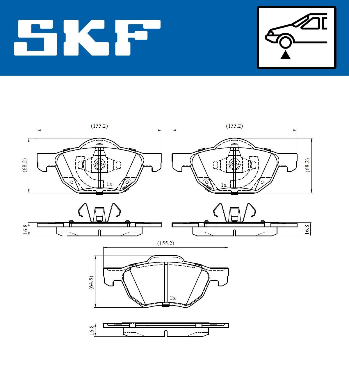 Bremsbelagsatz, Scheibenbremse SKF VKBP 80518 A