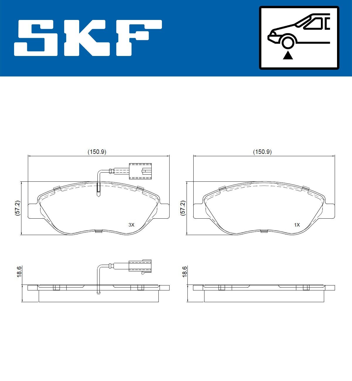 Bremsbelagsatz, Scheibenbremse SKF VKBP 80752 E