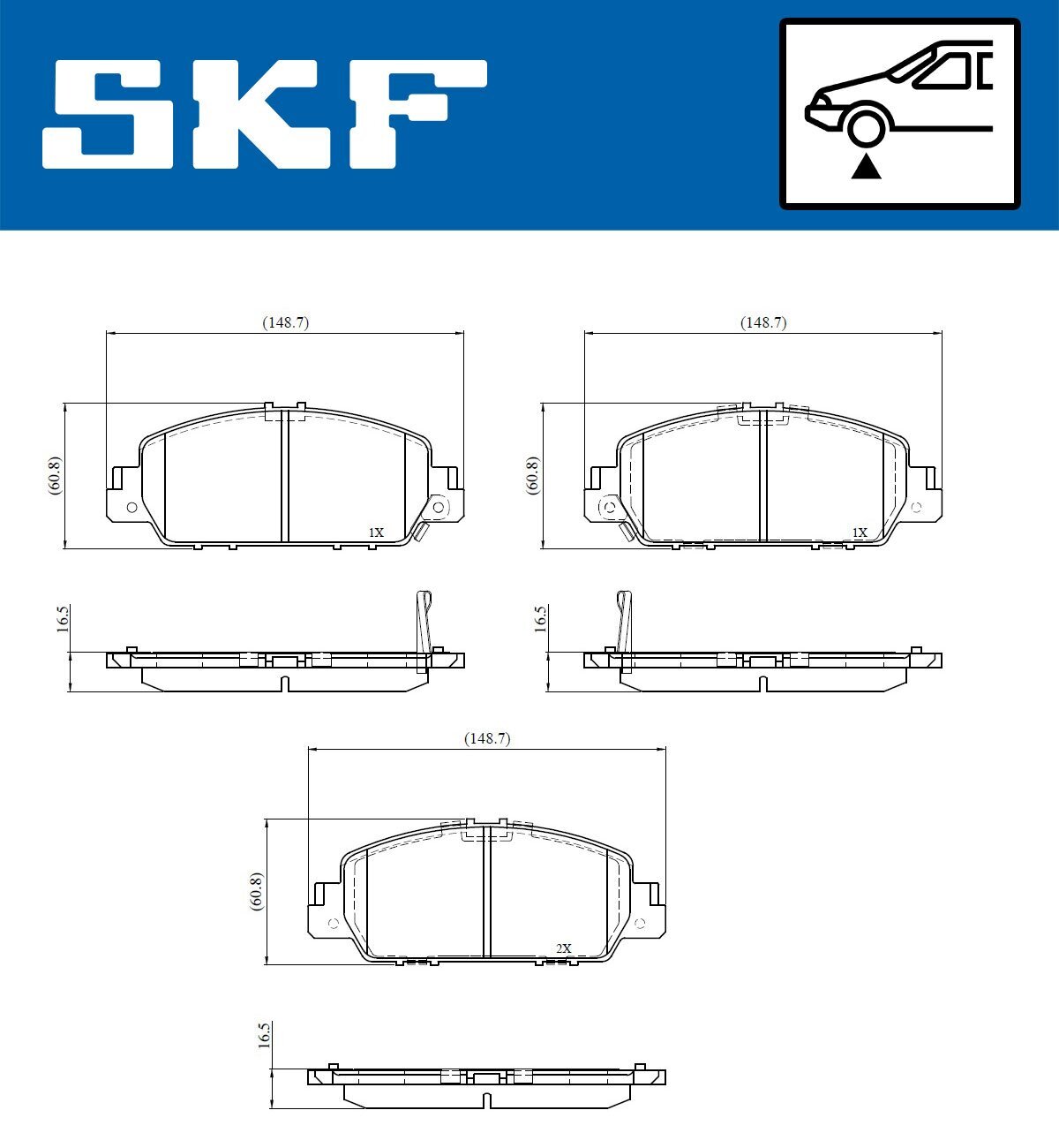 Bremsbelagsatz, Scheibenbremse SKF VKBP 81098 A