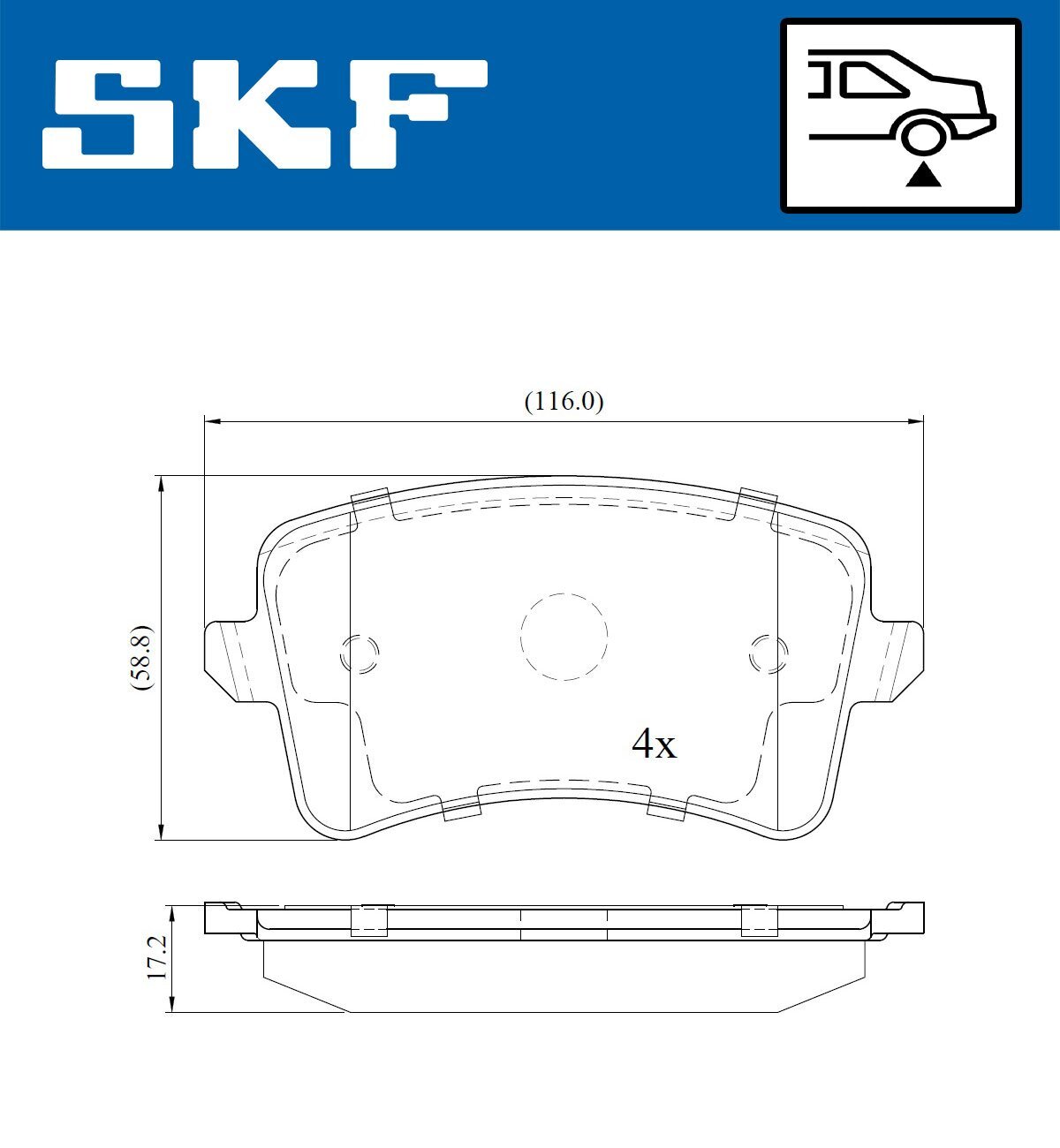 Bremsbelagsatz, Scheibenbremse SKF VKBP 90150