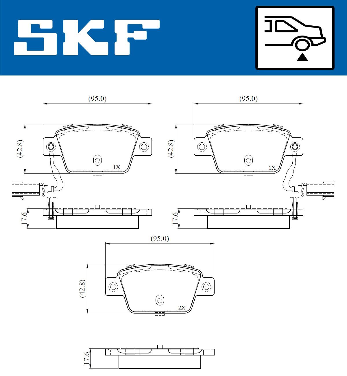 Bremsbelagsatz, Scheibenbremse SKF VKBP 90767 E