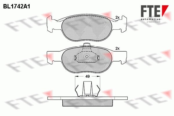 Bremsbelagsatz, Scheibenbremse FTE 9010326 Bild Bremsbelagsatz, Scheibenbremse FTE 9010326