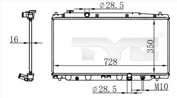 Kühler, Motorkühlung TYC 712-0053 Bild Kühler, Motorkühlung TYC 712-0053