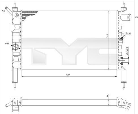 Kühler, Motorkühlung TYC 725-0018