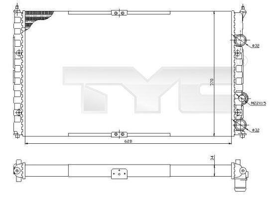 Kühler, Motorkühlung TYC 737-0057