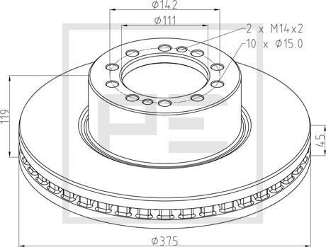 Bremsscheibe PE Automotive 256.053-00A