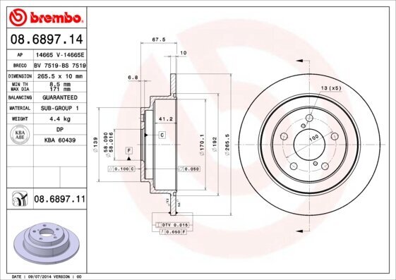 Bremsscheibe BREMBO 08.6897.11