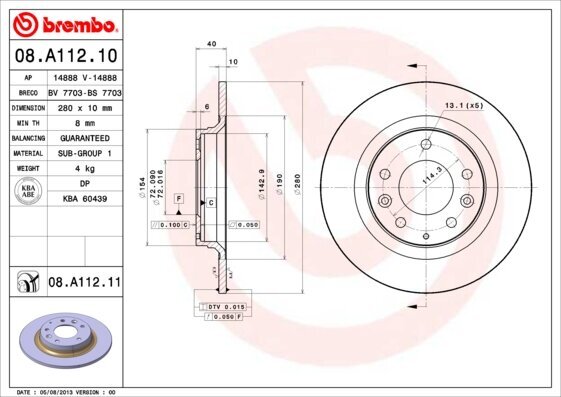 Bremsscheibe BREMBO 08.A112.11