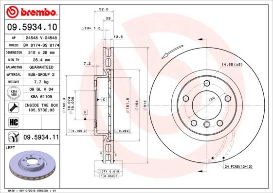 Bremsscheibe BREMBO 09.5934.11