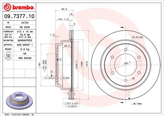 Bremsscheibe BREMBO 09.7377.10