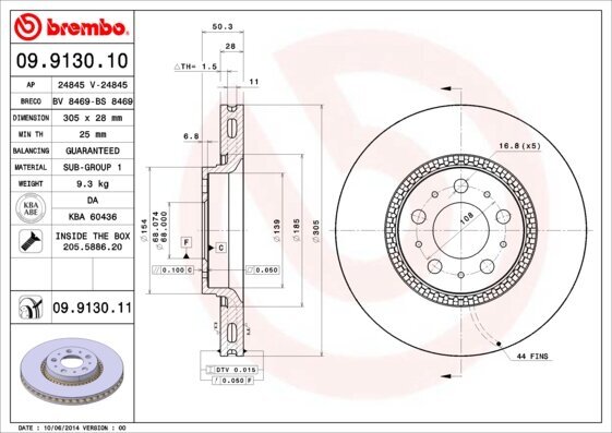 Bremsscheibe BREMBO 09.9130.11