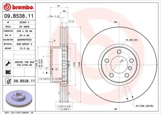 Bremsscheibe BREMBO 09.B538.11