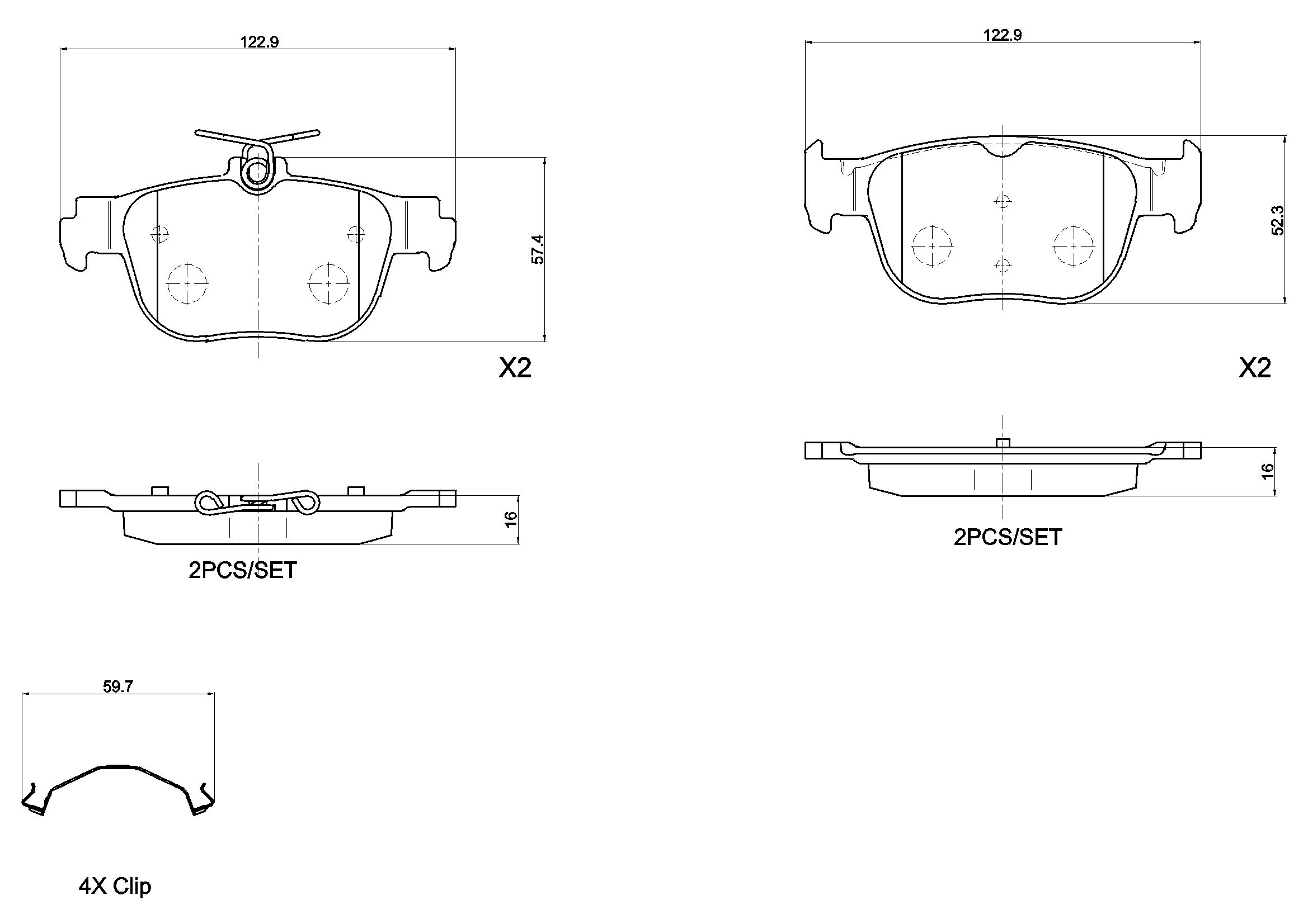 Bremsbelagsatz, Scheibenbremse BREMBO P 85 189