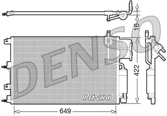 Kondensator, Klimaanlage DENSO DCN10023 Bild Kondensator, Klimaanlage DENSO DCN10023