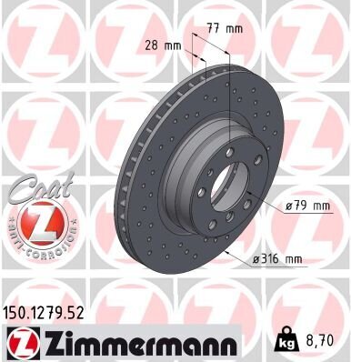 Bremsscheibe ZIMMERMANN 150.1279.52