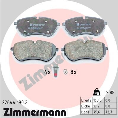 Bremsbelagsatz, Scheibenbremse ZIMMERMANN 22644.190.2