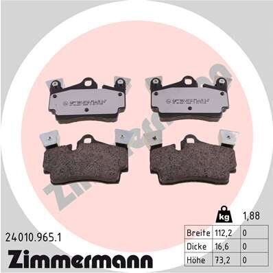 Bremsbelagsatz, Scheibenbremse ZIMMERMANN 24010.965.1