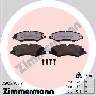 Bremsbelagsatz, Scheibenbremse ZIMMERMANN 25022.985.2