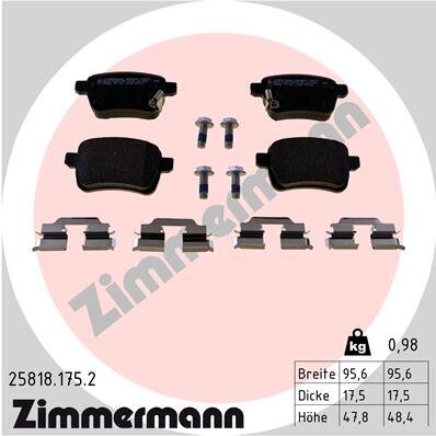 Bremsbelagsatz, Scheibenbremse ZIMMERMANN 25818.175.2