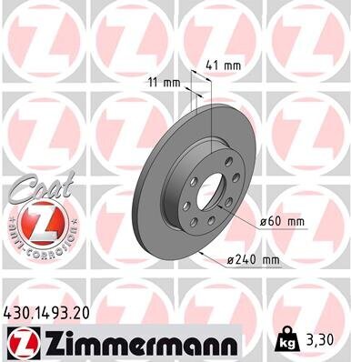 Bremsscheibe ZIMMERMANN 430.1493.20