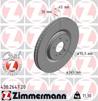 Bremsscheibe ZIMMERMANN 430.2647.20