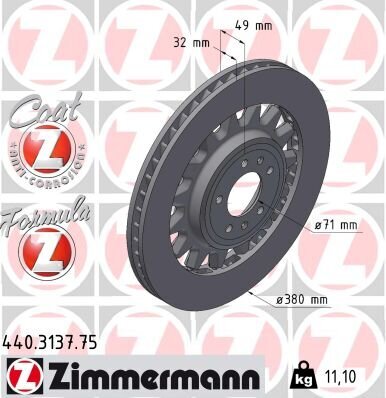 Bremsscheibe ZIMMERMANN 440.3137.75