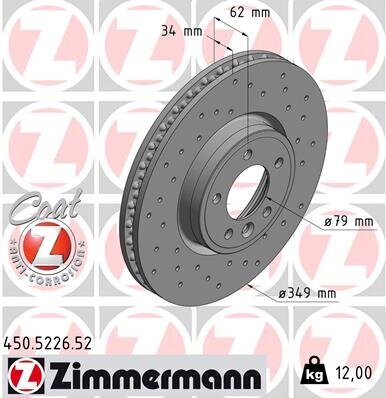 Bremsscheibe ZIMMERMANN 450.5226.52