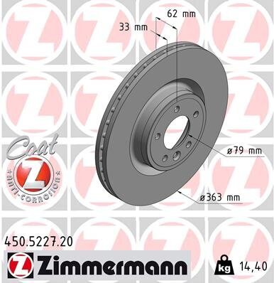 Bremsscheibe ZIMMERMANN 450.5227.20