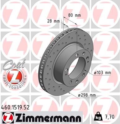 Bremsscheibe ZIMMERMANN 460.1519.52