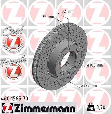 Bremsscheibe ZIMMERMANN 460.1565.70