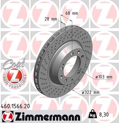 Bremsscheibe ZIMMERMANN 460.1566.20