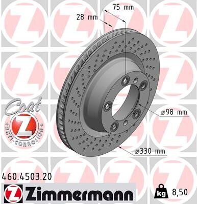 Bremsscheibe ZIMMERMANN 460.4503.20