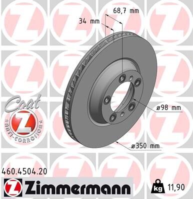 Bremsscheibe ZIMMERMANN 460.4504.20