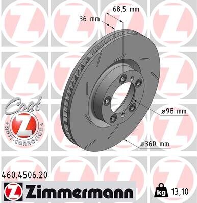 Bremsscheibe ZIMMERMANN 460.4506.20