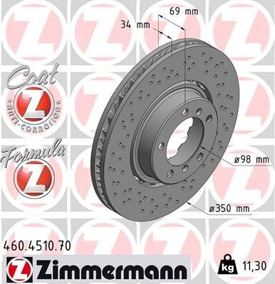 Bremsscheibe ZIMMERMANN 460.4510.70