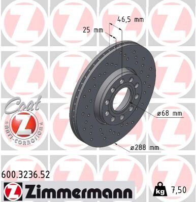 Bremsscheibe ZIMMERMANN 600.3236.52