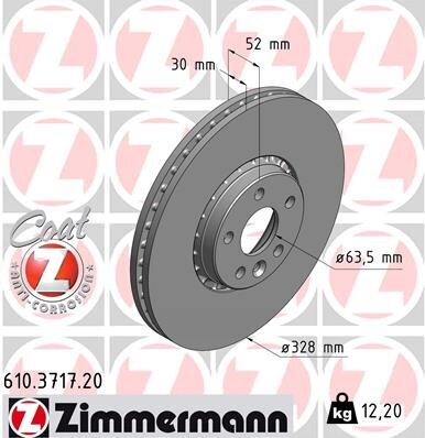 Bremsscheibe ZIMMERMANN 610.3717.20