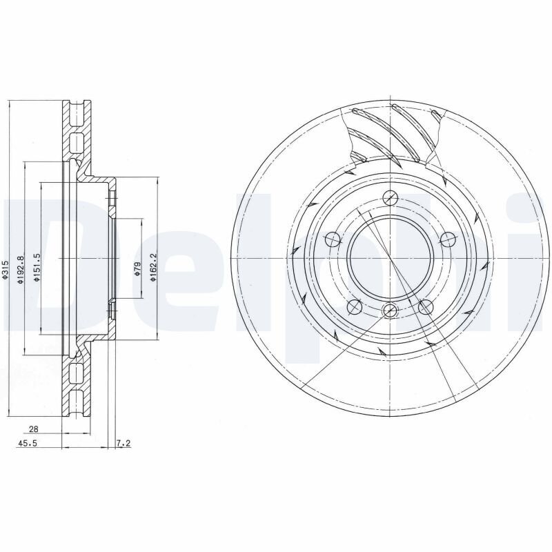 Bremsscheibe DELPHI BG3215